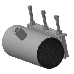 Хомут врезной ОД=118-128 L=500 ДУ=100 вн. резьба ДУ40